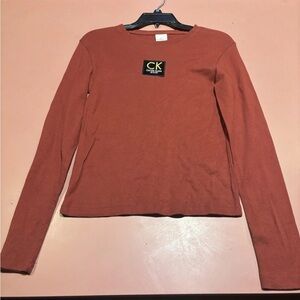Calvin Klein Women's Rust Long Sleeve Top